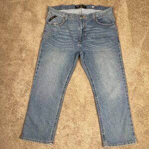 Ariat Jeans Mens 42X28 Blue Rebar M5 Straight Leg Relaxed Fit Denim Western Farm